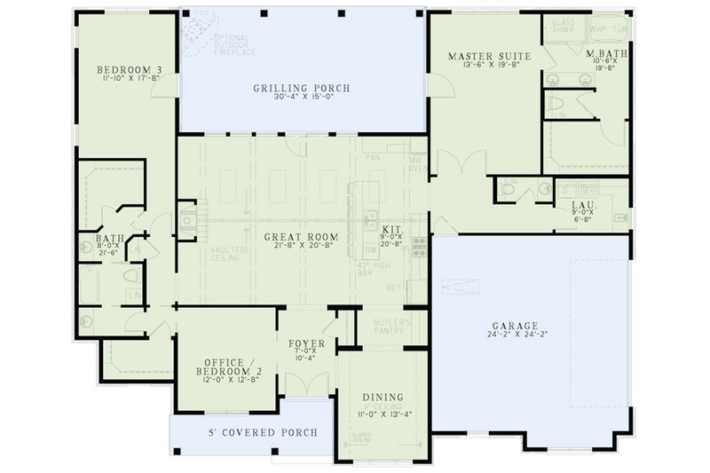 European Style House Plan - 3 Beds 2.5 Baths 2401 Sq/Ft Plan #17-2543 ...