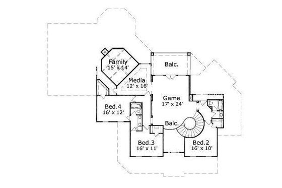 Floor Plan - Upper Floor for Traditional House Plan #411-403 - 4 bed, 3.5 bath