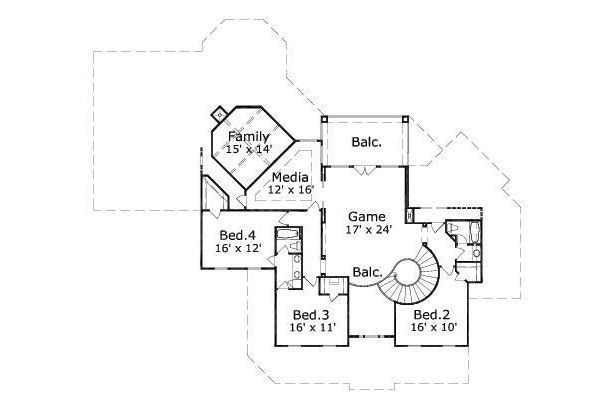 Traditional Floor Plan - Upper Floor Plan #411-403