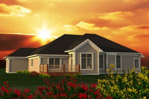 Exterior - Rear Elevation for Craftsman House Plan #70-1195 - 3 bed, 2 bath