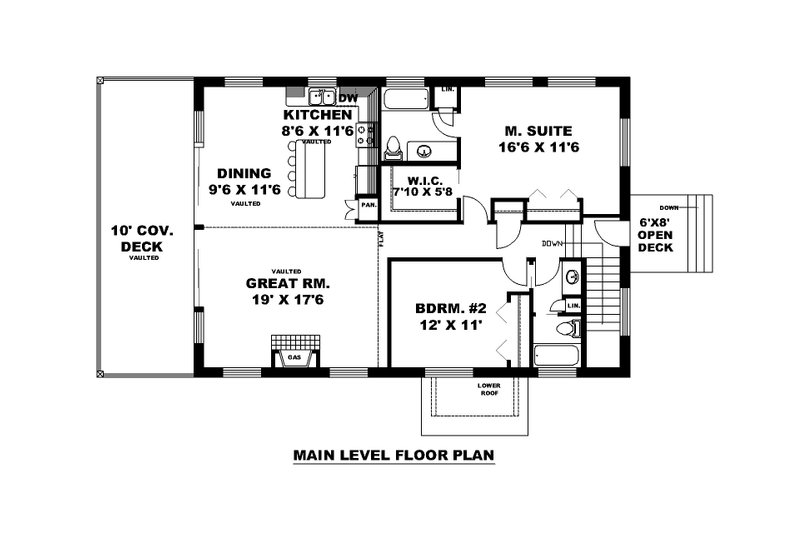 Home Plan - Floor Plan - Main Floor for Craftsman House Plan #117-1071 - 3 bed, 3 bath