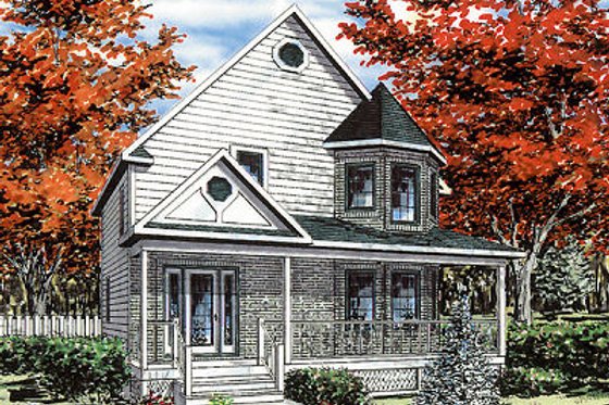 Exterior - Front Elevation for Victorian House Plan #138-201 - 3 bed, 1.5 bath