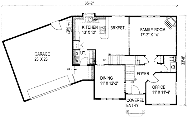 Home Plan - Traditional Floor Plan - Main Floor Plan #117-213