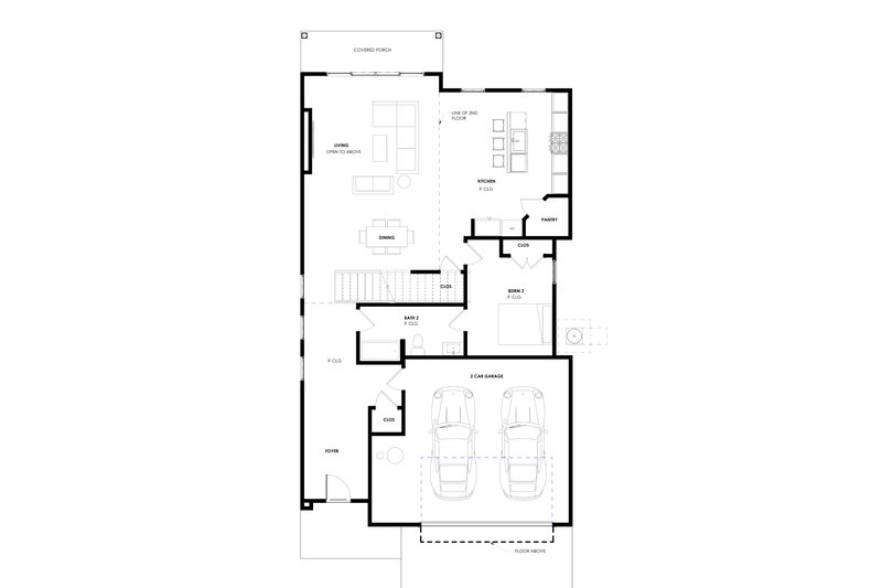 House Blueprint - Floor Plan - Main Floor for Modern House Plan #1129-29 - 4 bed, 3 bath