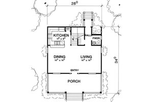 Cottage style home, bungalow style, main level floor plan