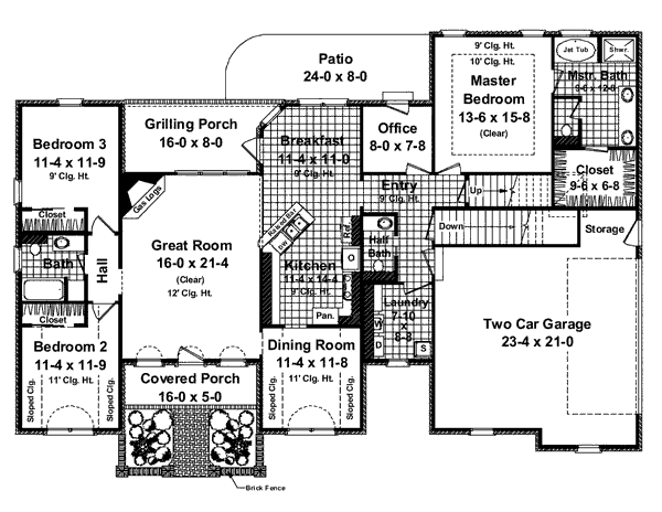 Southern Floor Plan - Main Floor Plan #21-250