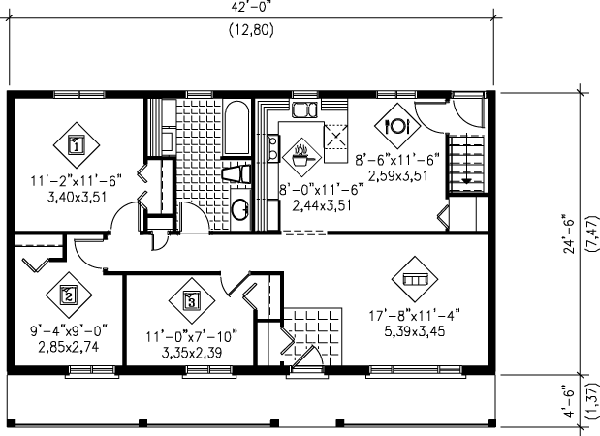 Home Plan - Ranch Floor Plan - Main Floor Plan #25-4129