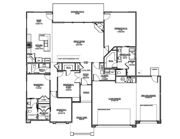 Adobe / Southwestern Floor Plan - Main Floor Plan #1073-44