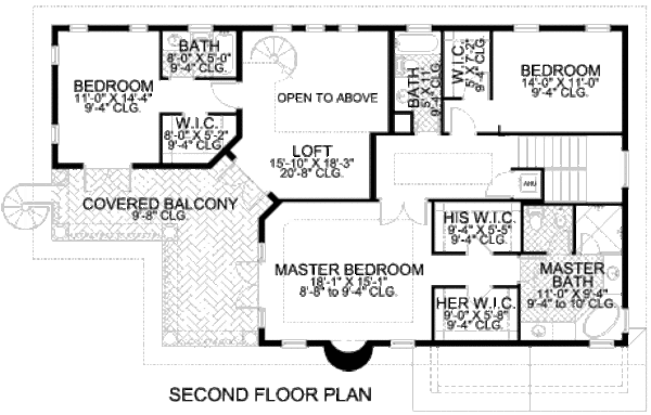 European Floor Plan - Upper Floor Plan #420-138