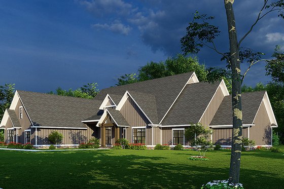 Exterior - Front Elevation 3 for European House Plan #923-268 - 4 bed, 5.5 bath