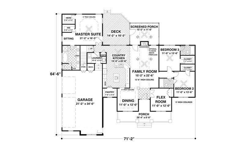 Dream House Plan - Floor Plan - Main Floor 1 for Traditional House Plan #56-639 - 3 bed, 3 bath