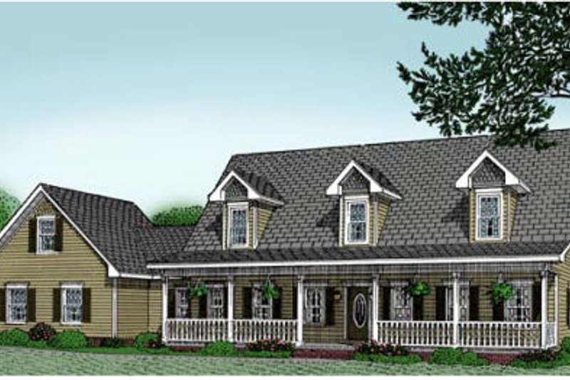 Architectural House Design - Country Exterior - Front Elevation Plan #11-203