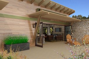 Exterior - Covered Porch for Contemporary House Plan #484-6 - 1 bed, 1 bath