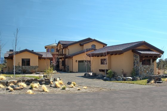 Exterior - Front Elevation 4 for Mediterranean House Plan #892-5 - 3 bed, 3.5 bath