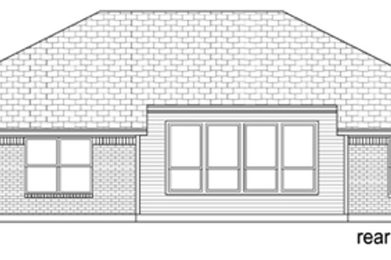 Exterior - Rear Elevation for Ranch House Plan #84-550 - 4 bed, 2 bath