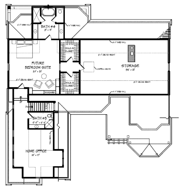 Colonial Floor Plan - Upper Floor Plan #440-4