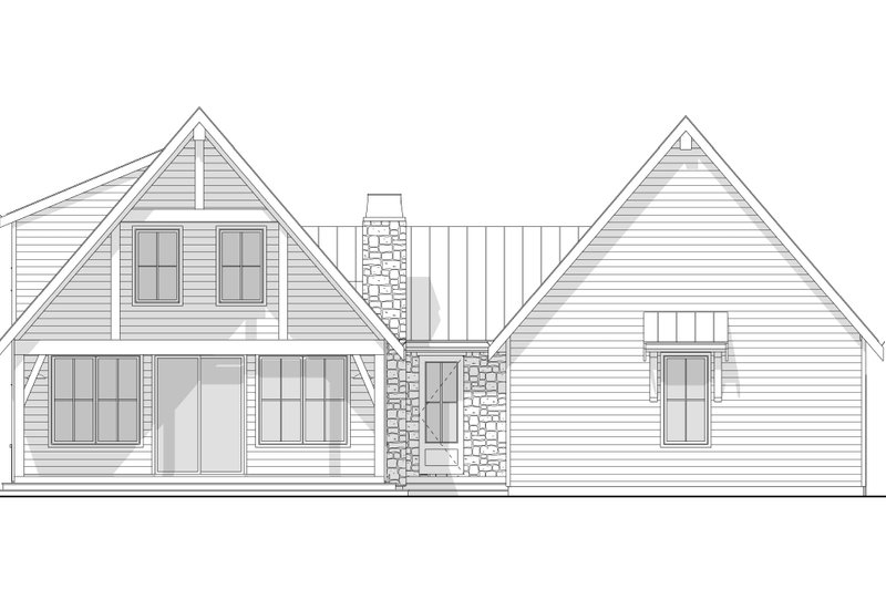 House Plan Design - Exterior - Rear Elevation 2 for Cabin House Plan #1114-9 - 2 bed, 2 bath