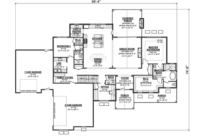 Architectural House Design - Floor Plan - Main Floor for Country House Plan #1089-72 - 3 bed, 3.5 bath