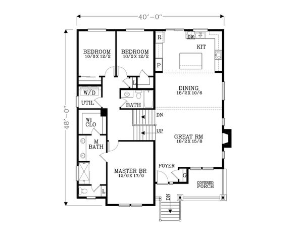 Home Plan - Craftsman Floor Plan - Main Floor Plan #53-613