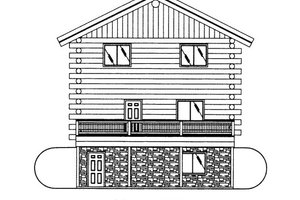 Exterior - Rear Elevation for Log House Plan #117-588 - 3 bed, 3 bath
