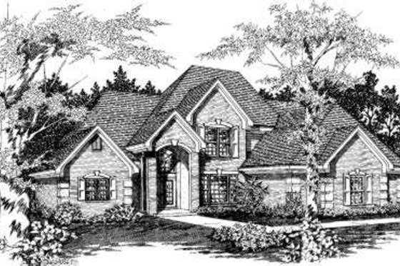 Exterior - Front Elevation for European House Plan #329-117 - 4 bed, 2 bath