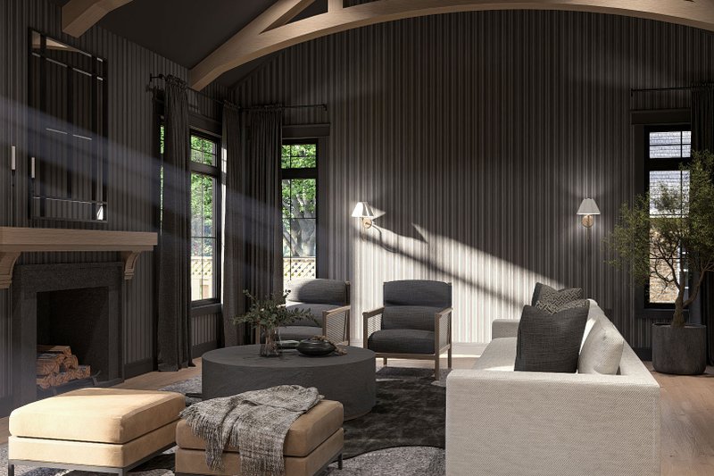 Architectural House Design - Interior - Family Room 1 for Cottage House Plan #455-815 - 3 bed, 2.5 bath