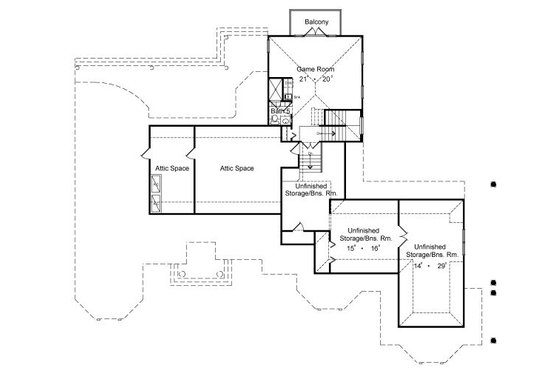 Floor Plan - Upper Floor for European House Plan #417-400 - 3 bed, 4 bath