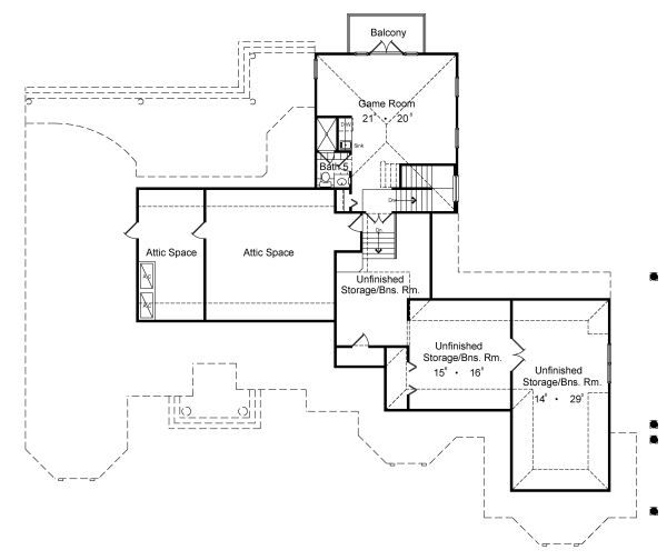 European Floor Plan - Upper Floor Plan #417-400