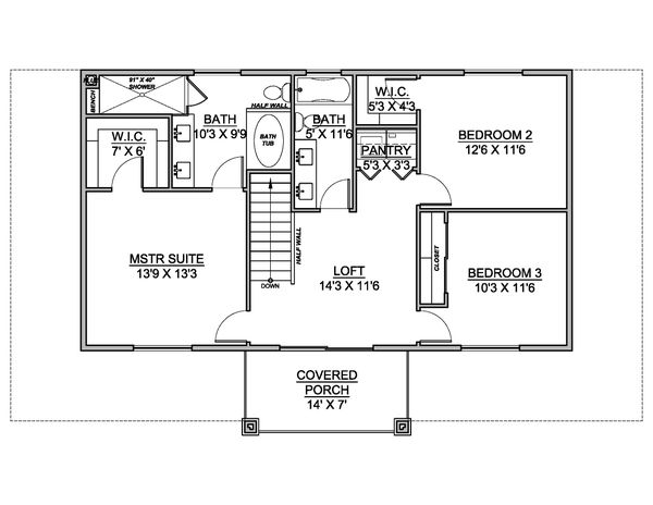 Farmhouse Floor Plan - Upper Floor Plan #1073-28