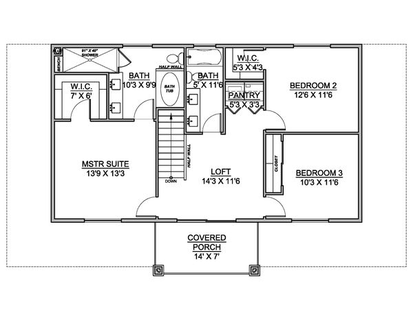 Dream House Plan - Farmhouse Floor Plan - Upper Floor Plan #1073-28