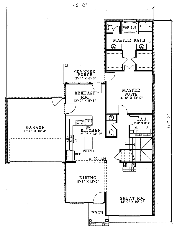 Home Plan - Traditional Floor Plan - Main Floor Plan #17-262