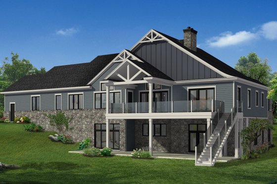 Exterior - Rear Elevation for Craftsman House Plan #1057-27 - 4 bed, 5.5 bath