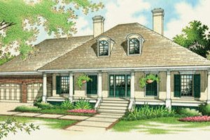 Southern Exterior - Front Elevation Plan #45-274