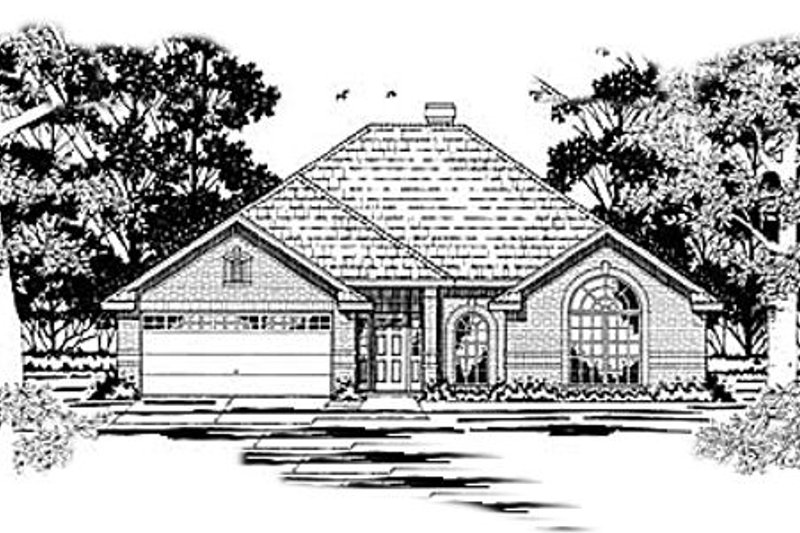 Traditional Style House Plan - 3 Beds 2 Baths 1342 Sq/Ft Plan #42-188 Exterior