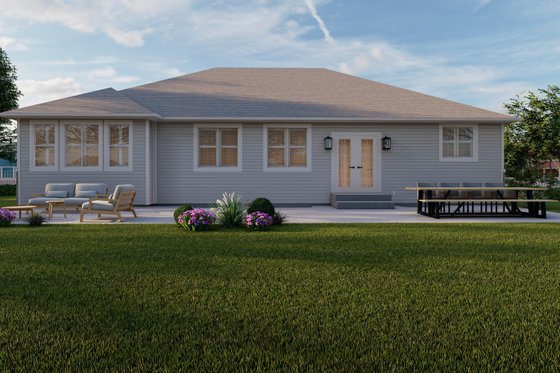 Exterior - Rear Elevation 1 for Traditional House Plan #1060-188 - 3 bed, 2 bath