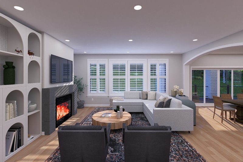 House Design - Interior - Family Room 1 for European House Plan #1060-293 - 5 bed, 3.5 bath