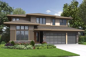 Contemporary Exterior - Front Elevation Plan #48-707