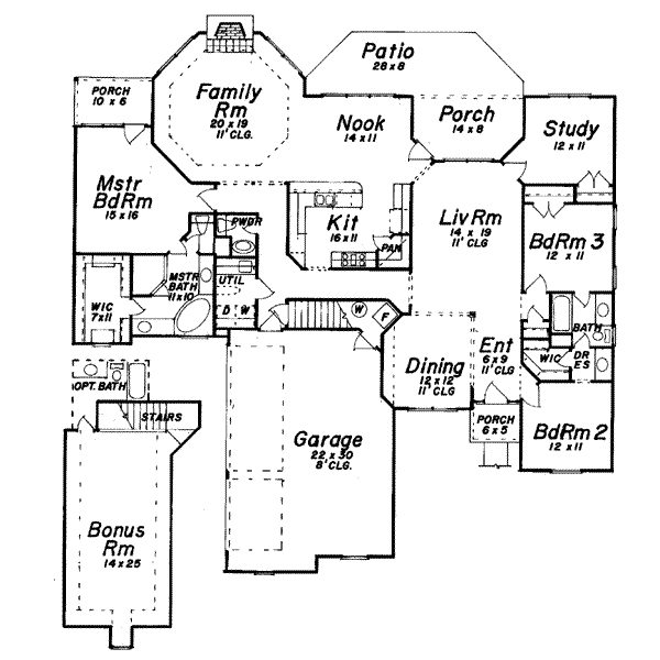 European Floor Plan - Main Floor Plan #52-122
