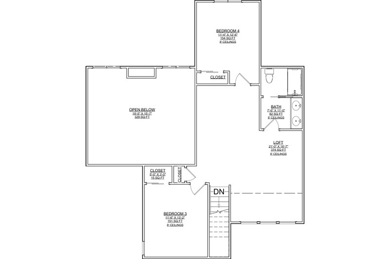 Home Plan - Floor Plan - Upper Floor for Modern House Plan #1116-49 - 4 bed, 3.5 bath