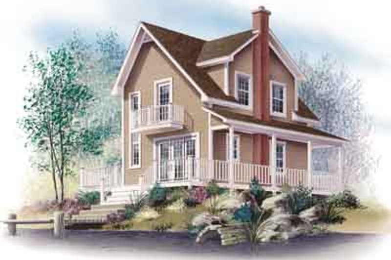 Cottage Style House Plan - 3 Beds 1 Baths 1077 Sq/Ft Plan #23-520