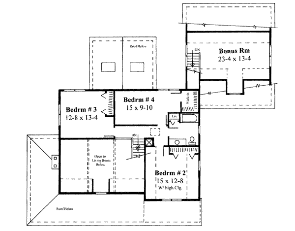 Traditional Floor Plan - Upper Floor Plan #75-166