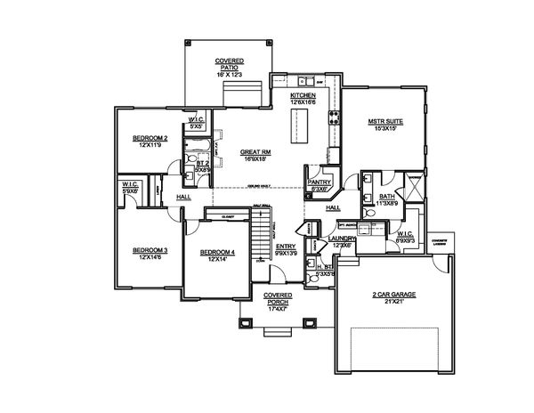 Contemporary Floor Plan - Main Floor Plan #1073-20