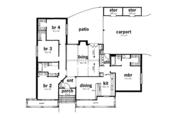 European Style House Plan - 4 Beds 2 Baths 1725 Sq/Ft Plan #36-152 