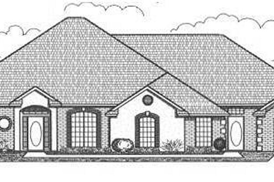 Exterior - Front Elevation for European House Plan #65-361 - 4 bed, 5 bath