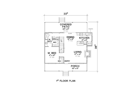 Floor Plan - Main Floor for Cabin House Plan #472-443 - 3 bed, 2 bath