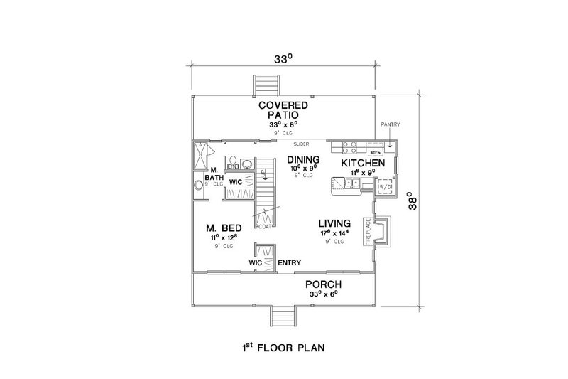 Home Plan - Floor Plan - Main Floor for Cabin House Plan #472-443 - 3 bed, 2 bath