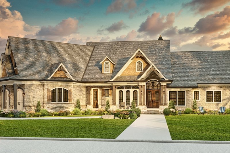 House Blueprint - Exterior - Front Elevation 7 for Modern House Plan #54-580 - 3 bed, 3 bath