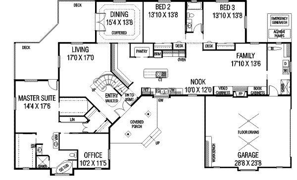 Architectural House Design - European Floor Plan - Main Floor Plan #60-583