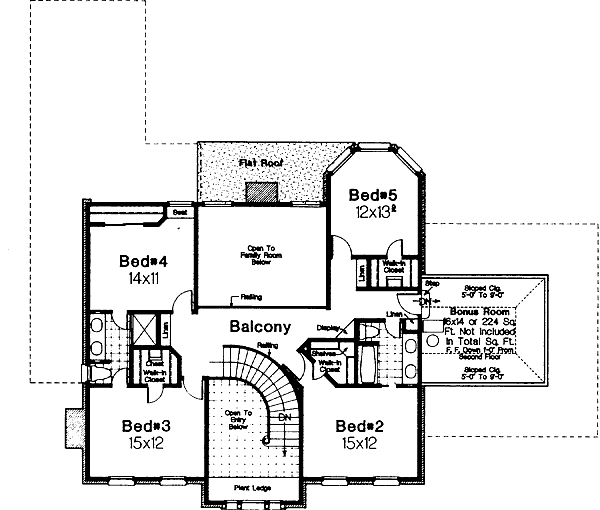 Colonial Floor Plan - Upper Floor Plan #310-502