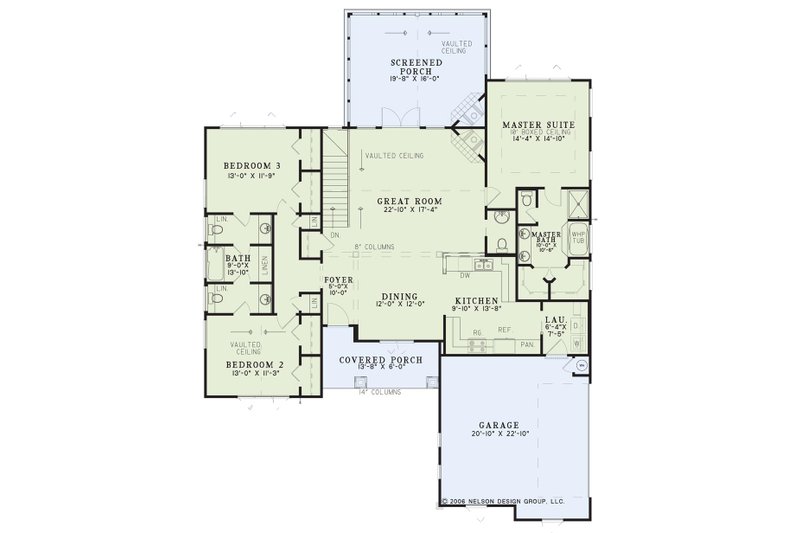 Architectural House Design - Floor Plan - Main Floor for Farmhouse House Plan #17-2313 - 4 bed, 4 bath